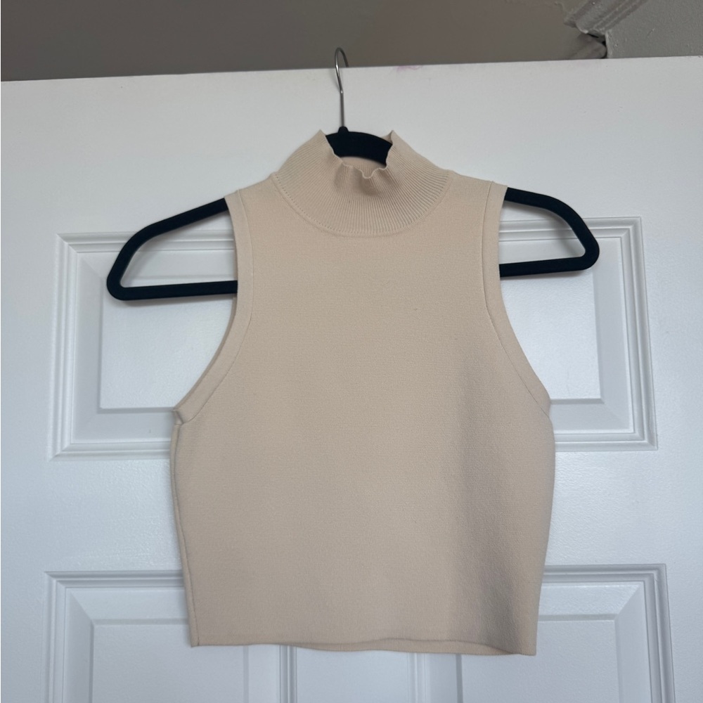 Zara Off-White Knit Fitted top